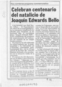 Celebran centenario del natalicio de Joaquín Edwards Bello