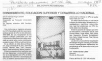 Conocimiento, educación superior y desarrollo nacional