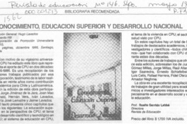 Conocimiento, educación superior y desarrollo nacional
