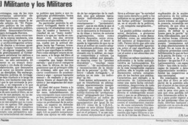 El militante y los militares  [artículo] J. M. Lecaros.