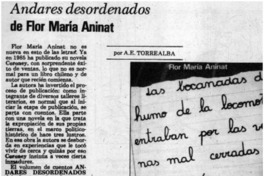 Andares desordenados de Flor María Aninat