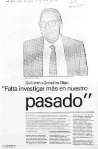 Guillermo González Díaz, "falta investigar más en nuestro pasado"  [artículo] Quintín Oyarzo L.