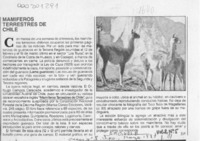 Mamíferos terrestres de Chile  [artículo] S. P.