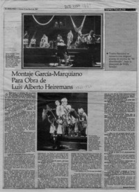 Montaje García-marquiano para obra de Luis Alberto Heiremans  [artículo] Rosario Larraín.