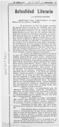 "Maestros del periodismo" de Juan Ramón Silva y Alfonso Calderón  [artículo] Matías Rafide.