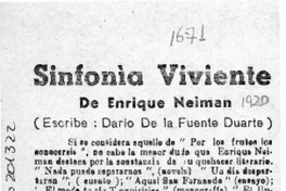 Sinfonía viviente  [artículo] Darío de la Fuente Duarte.
