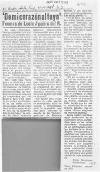 "De mi corazón al tuyo" poemas de Lucía Aguirre del R.  [artículo] Pedro Mardones Barrientos.