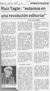 Ruiz-Tagle, "Estamos en una revolución editorial"  [artículo].