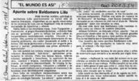 Apunte sobre Baldomero Lillo  [artículo] David Ojeda Leveque.