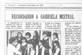 Recordaron a Gabriela Mistral