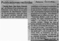 Publicaciones recibidas  [artículo].