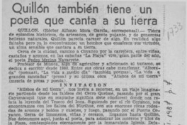 Quillón también tiene un poeta que canta a su tierra  [artículo] Héctor Alfonso Mora García.