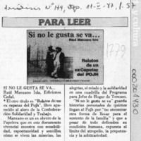 Si no le gusta se va --  [artículo].