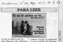 Si no le gusta se va --  [artículo].