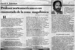 David A. Petreman, profesor norteamericano es un enamorado de la zona magallánica
