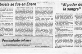 Gabriela se fue en enero