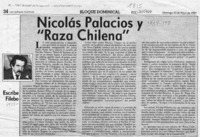 Nicolás Palacios y "Raza chilena"  [artículo] Filebo.