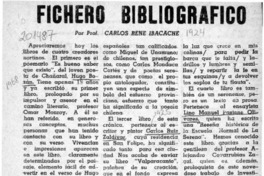Fichero bibliográfico  [artículo] Carlos René Ibacache.