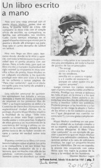 Un libro escrito a mano  [artículo] Marino Muñoz Lagos.