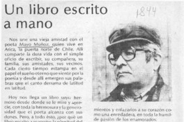 Un libro escrito a mano  [artículo] Marino Muñoz Lagos.