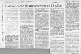 El desencanto de un veterano de 33 años  [artículo] Luisa Ulibarri.