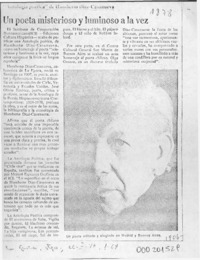 Un Poeta misterioso y luminoso a la vez  [artículo].
