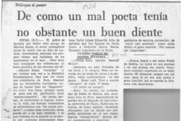 De como un mal poeta tenía no obstante un buen diente  [artículo] R. L.