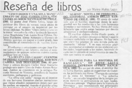 Reseña de libros  [artículo] Marino Muñoz Lagos.