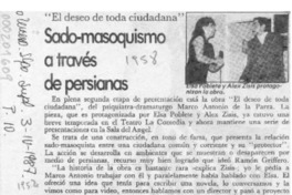 Sado-masoquismo a través de persianas  [artículo].
