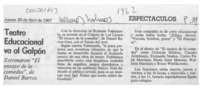 Teatro educacional va al Galpón  [artículo].