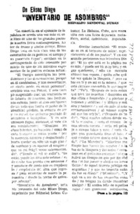 "Inventario de asombros"  [artículo] Reinaldo Sandoval Durán.