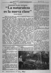 "La naturaleza es la nueva clase"  [artículo] Marcelo Mendoza.