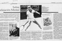 Sobre relajación mental  [artículo] Carmen Ortúzar.
