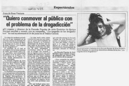 Juan de Rosa Ventura, "Quiero conmover al público con el problema de la drogadicción"  [artículo].
