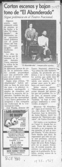 Cortan escenas y bajan tono de "El abanderado"  [artículo].