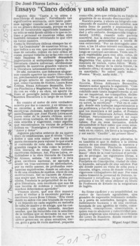 Cinco escritoras chilenas  [artículo] Miguel Angel Díaz.