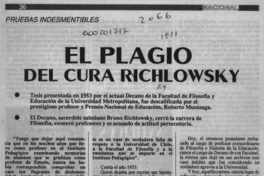 El Plagio del cura Richlowsky  [artículo].