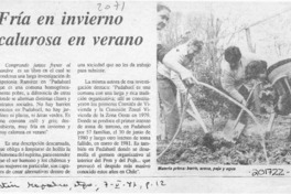 Fría en invierno calurosa en verano  [artículo].