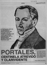 Portales centinela atrevido y clarividente  [artículo] Alfredo Alcaíno Barros.