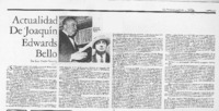 Actualidad de Joaquín Edwards Bello