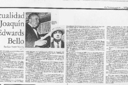 Actualidad de Joaquín Edwards Bello