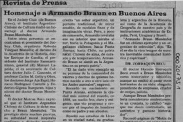 Homenaje a Armando Braun en Buenos Aires  [artículo].
