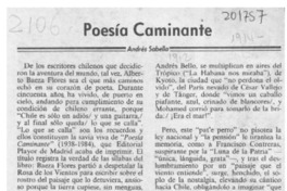 Poesía caminante  [artículo] Andrés Sabella.