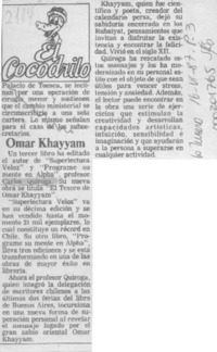 Omar Khayyam  [artículo].