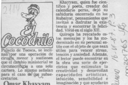 Omar Khayyam  [artículo].