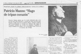 Patricio Manns, "Hago de tripas corazón"  [artículo] Patricio Ovando.