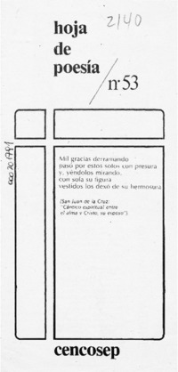 Hoja de Poesía no. 53  [artículo] Angel.