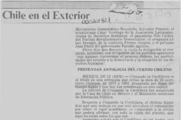 Presentan antología del cuento chileno  [artículo].