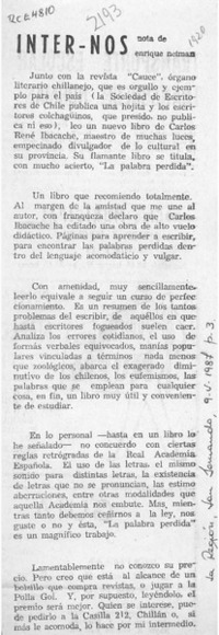 Inter - Nos  [artículo] Enrique Neiman.