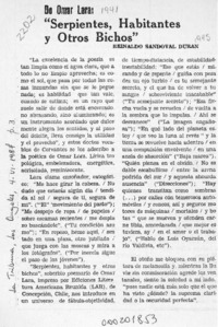 "Serpientes, habitantes y otros bichos"  [artículo] Reinaldo Sandoval Durán.